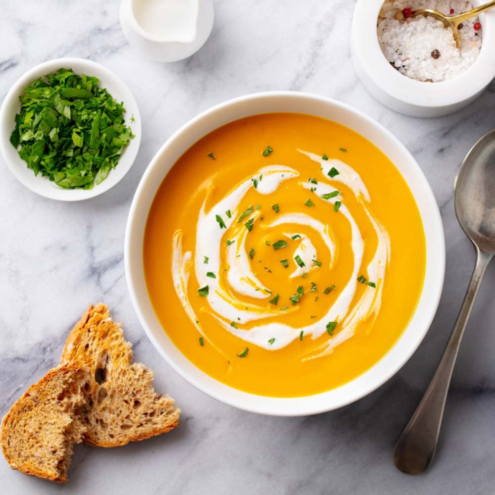 Sanford Estates butternut squash soup and bread